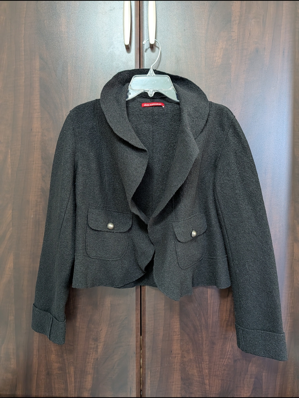 Black Tailored Wool Bouclé Jacket NWOT